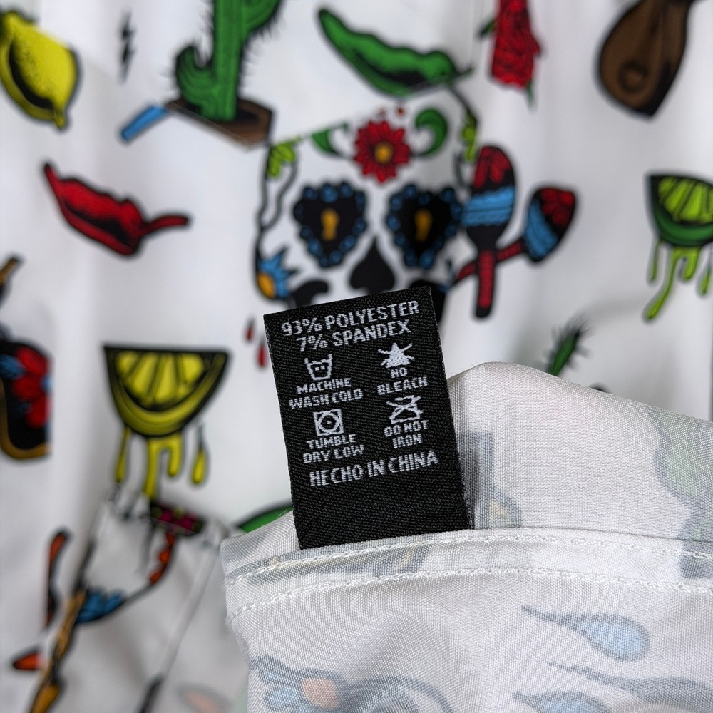 Dixxon Flannel Co Shirt Mens L White La Ofrenda Day of the Dead Skulls Gun Party - Picture 5 of 9
